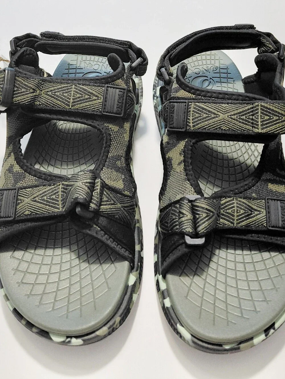 NCAI Men's  Camouflage Green Hiking Sandals Size 9